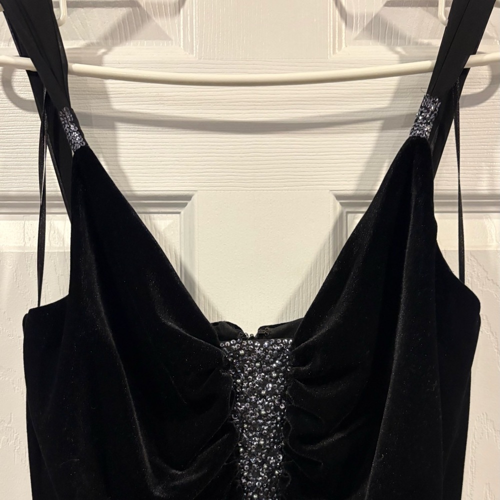 JS Boutique Black Evening Dress with Silver Details